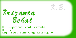 krizanta behal business card